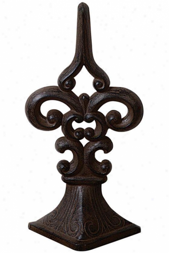 Fleur De Lis Door Stopper - 7x3.5, Bronze