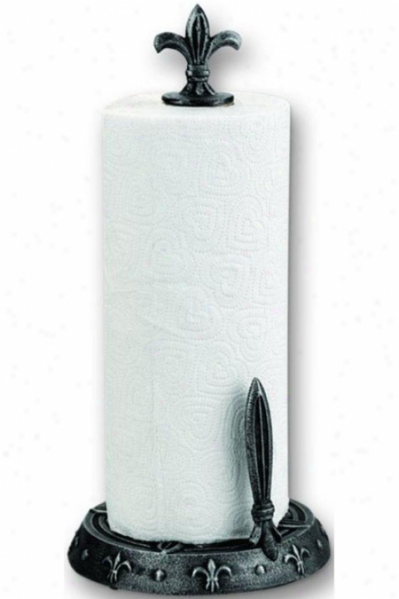 "fleur-de-lis Standing Paper Towel Holder - 15.25""h, Pewter"