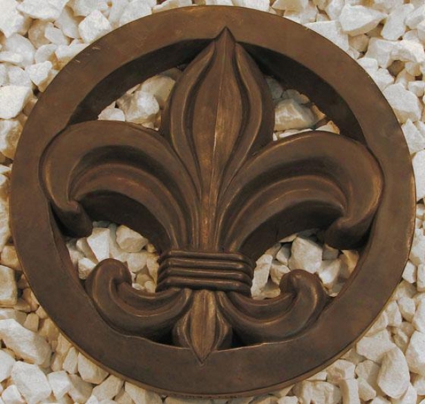 Fleur De Lis Stepstone - 1jx11.75wx11.75 ,Brown Wood