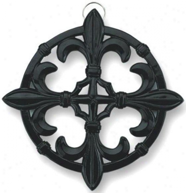 "fldur De Lis Trivet - 8.75""d, Black"