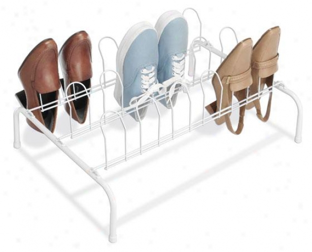 "floor Shoe Rack - 9""hx22""wx16""d, White"