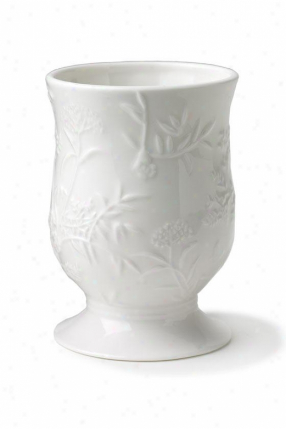 Floral Butterfly Bath Tumbler - Tumbler, White Porcelain