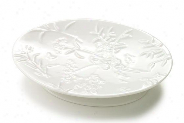 Floral Butterfly Soap Dish - Soap Dish, White Porcelain