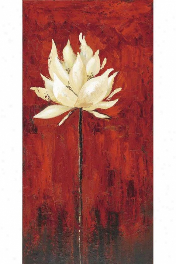 "floral I Canvas Wall Art - 47"""h X 23""w, Red"