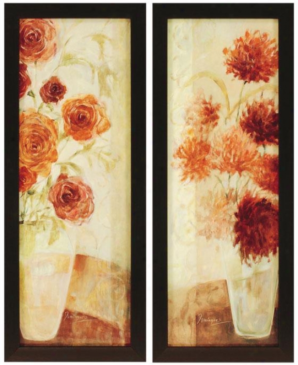 "floral Infusion Wall Art - Set Of_2 - 40""hx26""w, Ivory"