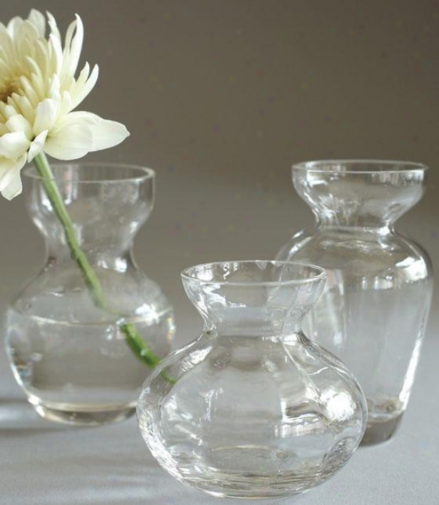 Fluted Trio  Bud Vases - Set Of 3 - Set Of 3, Clear