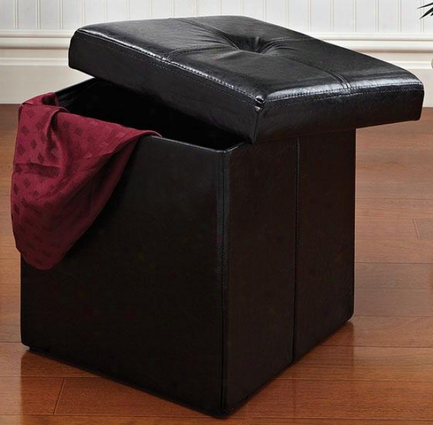 "folding Storage Ottoman - 15""hx15""dx15""w, Black"