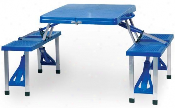 "folring Table And Seats - 26.25""hx53""w, Royal Azure"