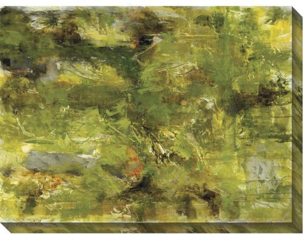 "forest Abstract Wall Art - 48""x36"", Green"