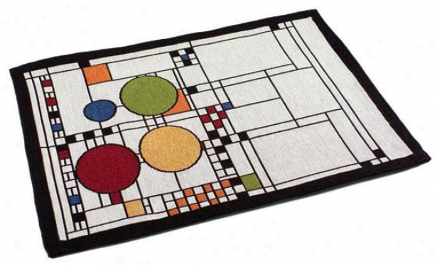 Frank Lloyd Wright  Coonley Playhouse Table Linens - Placemats/4, Black Multi