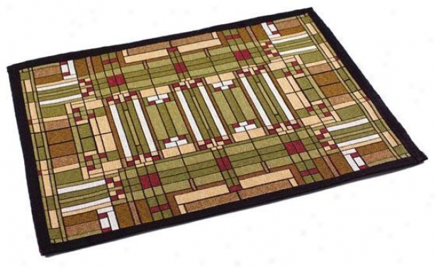 Frank Lloyd Wright  Skylight Window Table Linena - Placemats/4, Green Multi