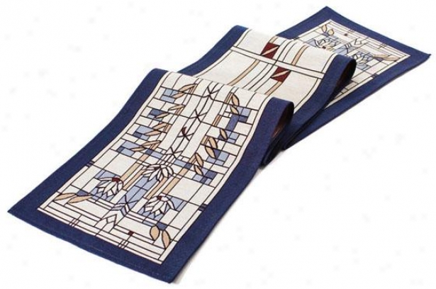 Frank Lloyd Wright  Waterlillies Table Linens - Runner, Blue