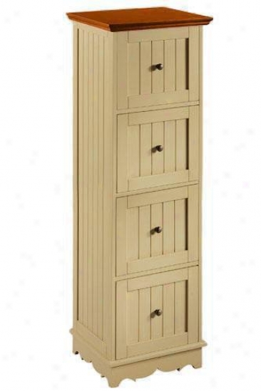 French Country Four-drawer Letter- And Legal-size File Cabinet - Four-drawer, Ivory