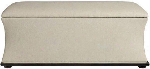 French Storage Ottoman - Double, Ivory