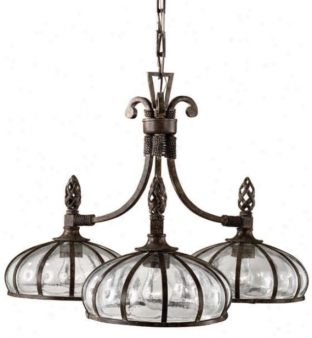 "galeana 3-light Chandelier - 19""hx28""d, Black"