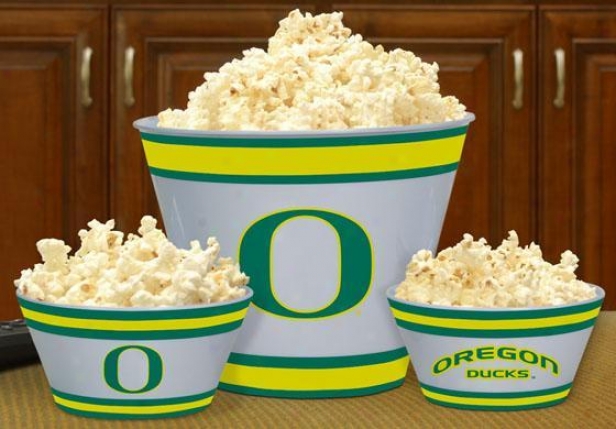 Gameday College Popcorn Bowls - Set Of 3 - Society Teams, Green