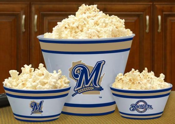 Gameday Mlb Popcorn Bowlx - Mlb Teams, Milwaukee Brwrs