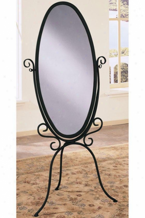 "garden District Scroll Cheval Mirror - 6.025""hx27""w, Black"