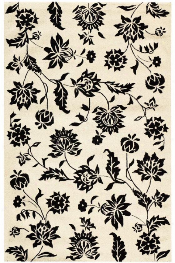 "garden Vines I Rug - 3'9""x5'9"", White"