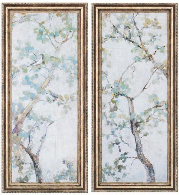 "garden Wall Art - Set Of 2 - 42""hx19""w,_Blue"