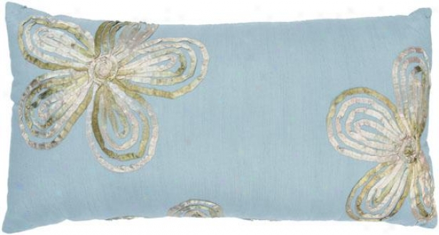 Gemma Pillow - 11hx21w, Blue Polyester