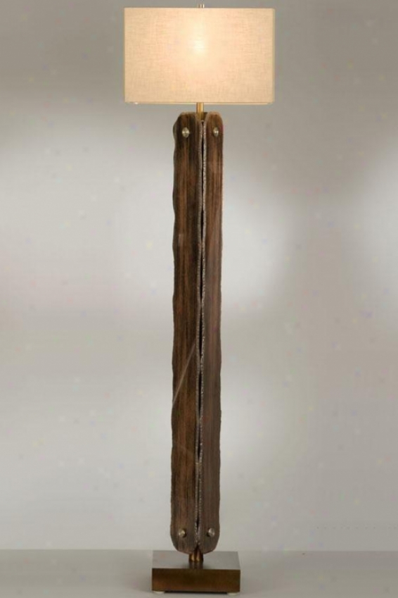 "gemstone Floor Lamp - 59hx15""round, Brown"