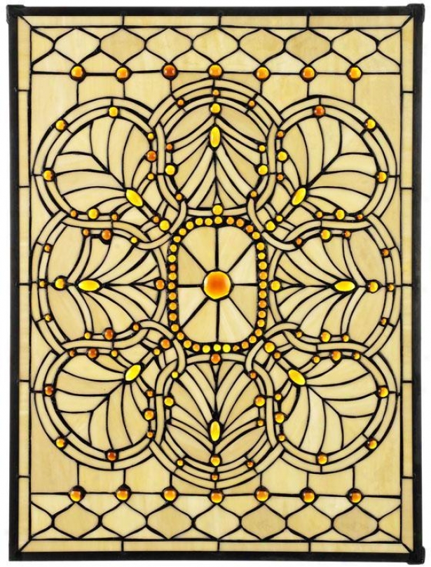 "geneva Stained Practical knowledge Glass Window Panel Intervening substance Rectangle - 24""hx18""w, Copper"