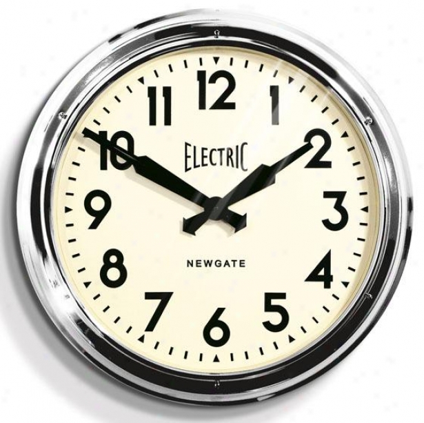 "giant Electric Wall Clock - 23.5""d, Sllver"