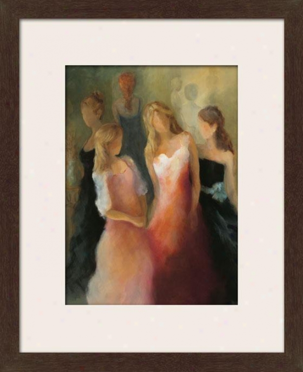 "girl In The Dress Framed Wall Art - 33""hx27""w, White"
