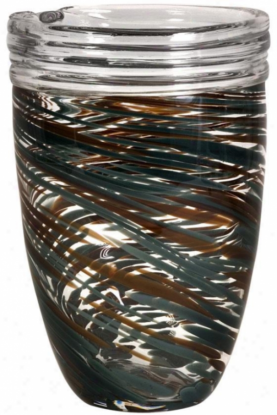 "glacier Glass Vase - 11.25""hx7.5""d, Pale"