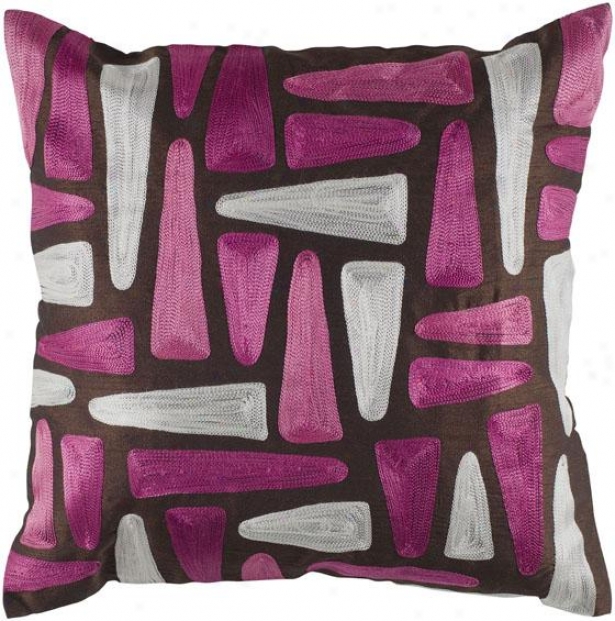 "glea mDecorative Pillow - 18"" Square, Pink/brown"