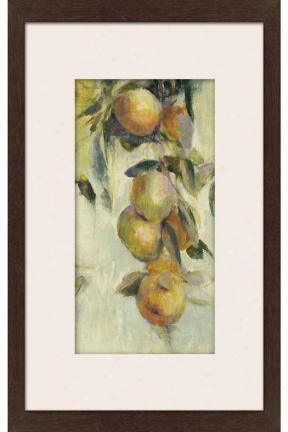 Golden Fruit Study I Framed Wall Art - I, Matted Espresso