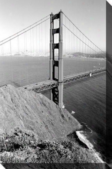 "golden Gate-sf Canvas Wall Art - 32""hx48""w, Black"