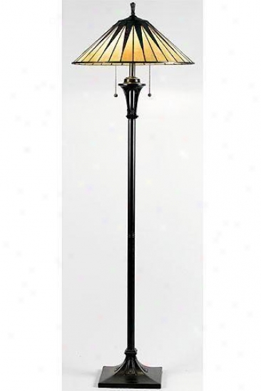 Gotham Tiffany-style Cover with a ~ Lamp - Glass, Brown Brass