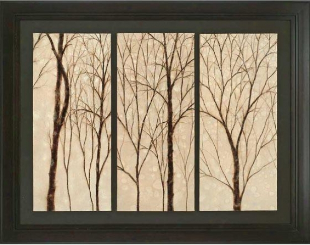 "graceful Trees Frameed Wall Art - 44""h X 56""w, Beige"