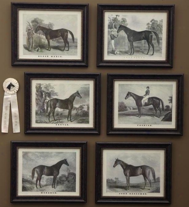 Grand Champion Wall Prints - Set Of 6 - Set Of Six, Black