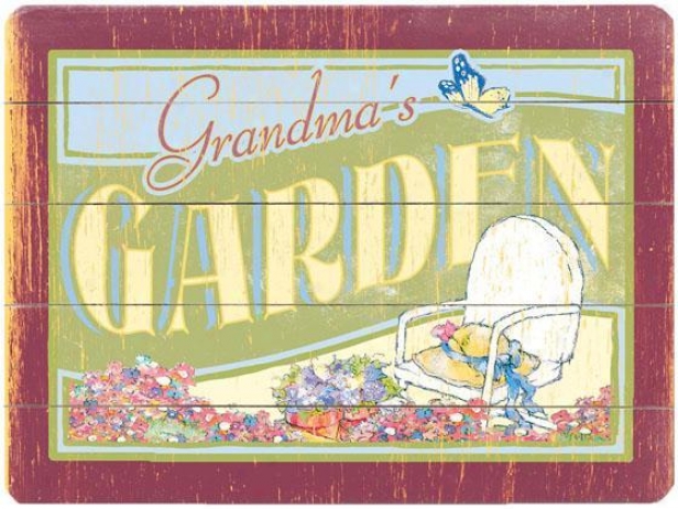 "grandma's Garden Wooden Sign - 20""hx14""w, Green"