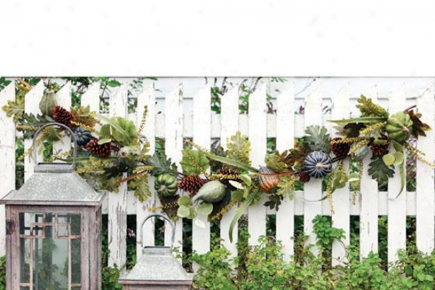 Green Heirloom Pumpkin Garland - Garland 6ft, Green