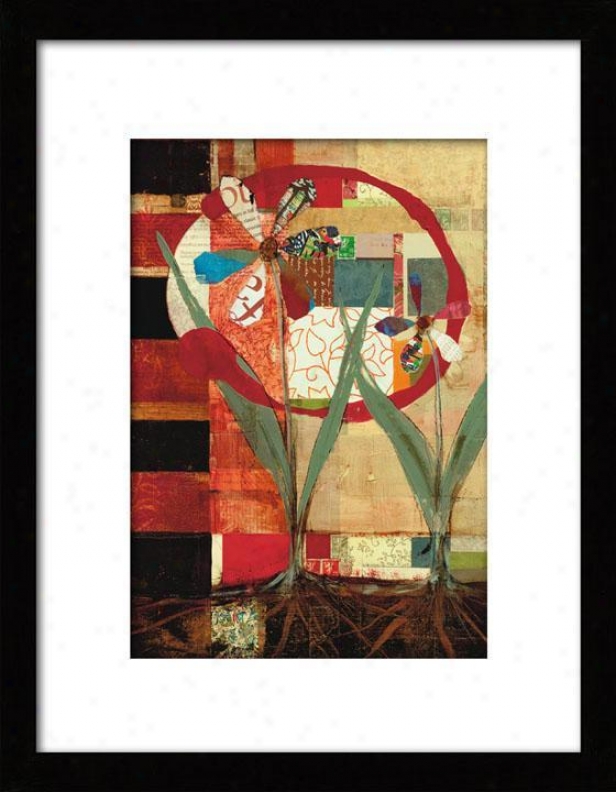 Growing Flowers Framed Wall Art - I, Matted Black