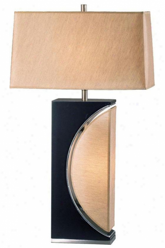 "half Moon Table Lamp - 30""h, Brown"