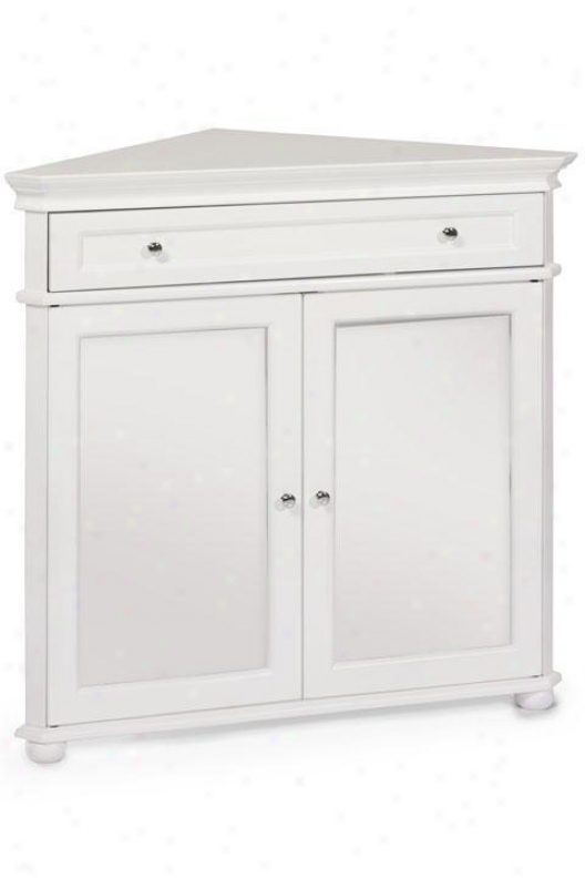 "hampton Bay 32""w Corner Cabinet With Two Wood Doors - Forest Doors, White"