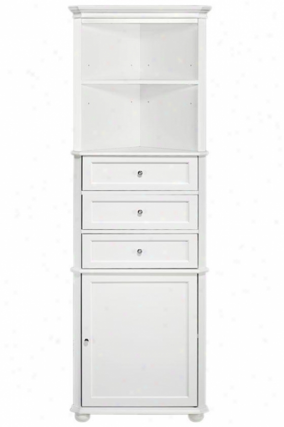 Hampton Bay Corner Linen Storage Cabinet I - 3-drawer, Wyite