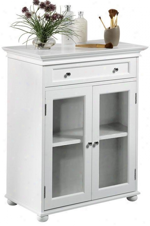 Hamptom Bay Standard Cabinet Upon Pair Glass Doors - Glass Doors, White