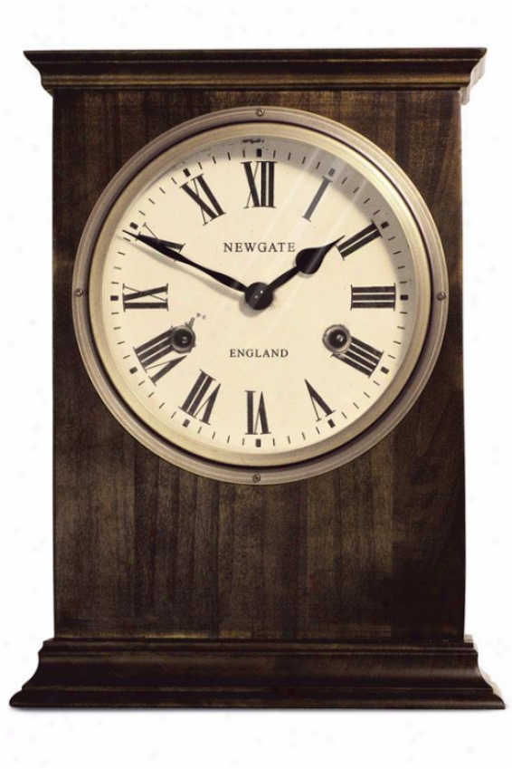 Hampton Mantel Clock - 12h X 9w X 3.5d, Brown Wood