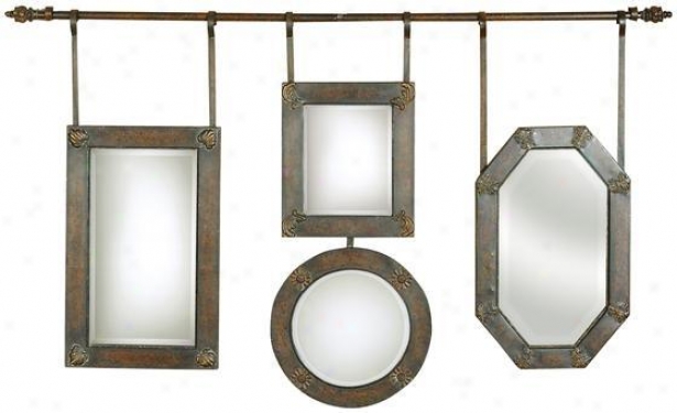 Hanging Collage Mirror - 60x36, Brown