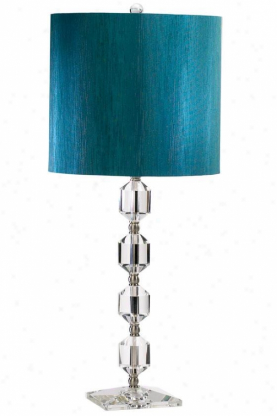 "hanover 12.25""w Table Lamp - 28""h, Crystal/teal"