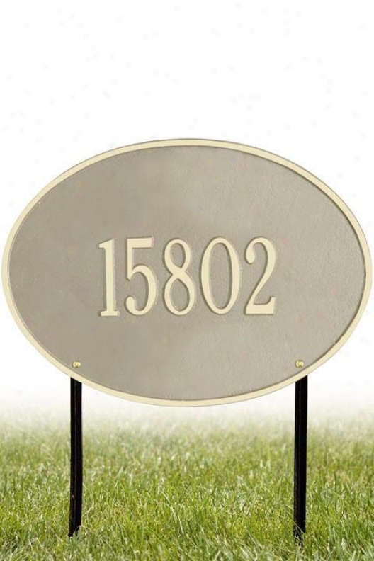 Hawthorne One-line Estate Lawn Address Plaque - Estate/one Line, Beige