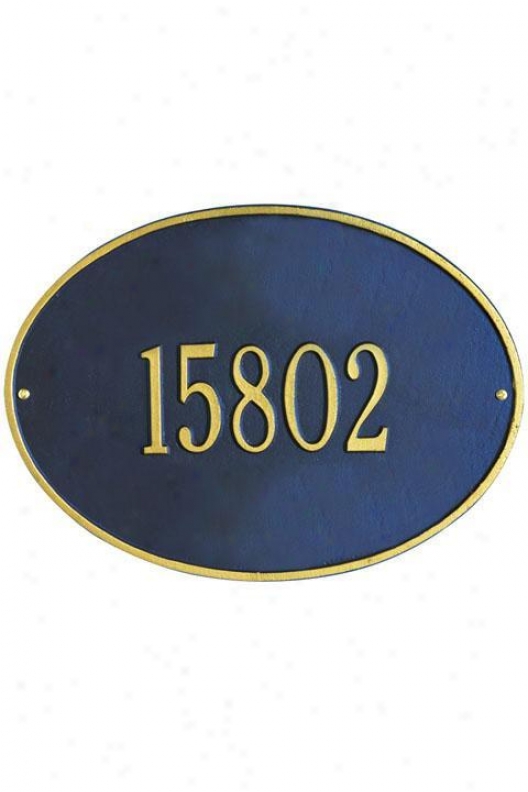 Hawthorne One-line Estate Wall Address Plaque - Estate/one Line, Navy Blue