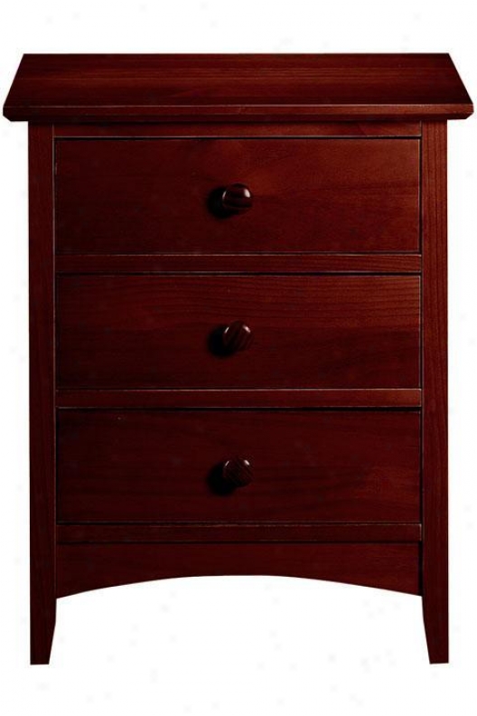 "hawthorne Three-drawer Nightstand - 25""hx20.5""w, Crimson Red"