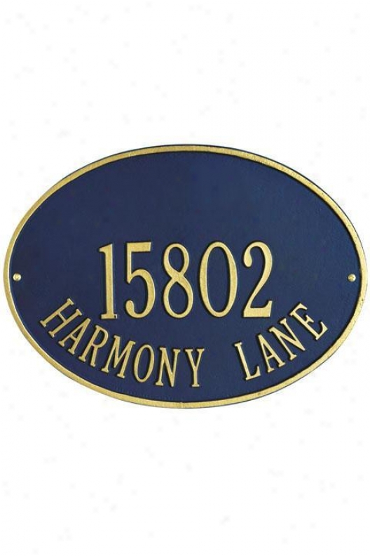 Hawthorne Two-line Estate Wall Address Brooch - Estate/two Line, Navy Blue